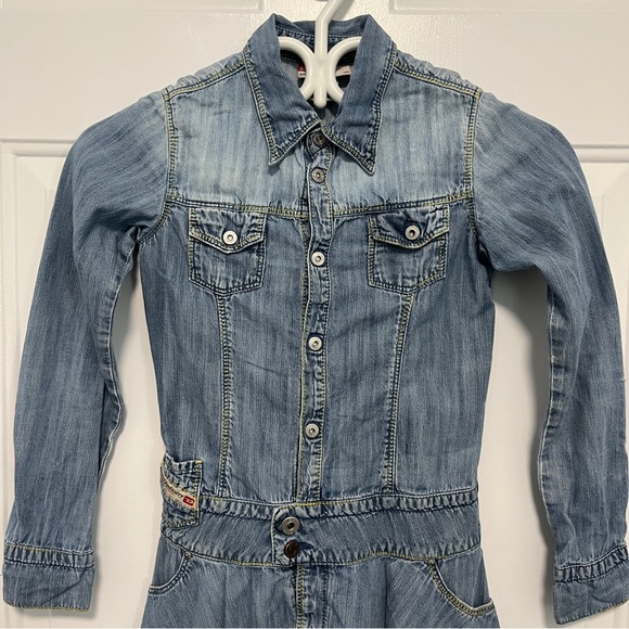 DIESEL Denim Dress with Pockets! Girls size 8 - Picture 3 of 7